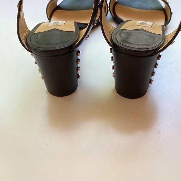 Jimmy Choo Veto 100‎ Silver Studded Block Heel Sandals Black Nappa Leather 38 - Picture 8 of 11